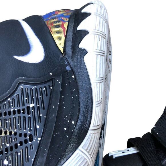 CUSTOM 2019 Nike Kyrie 6 GS 'Jet Black' Gold Black Size 6.5 - Picture 8 of 16